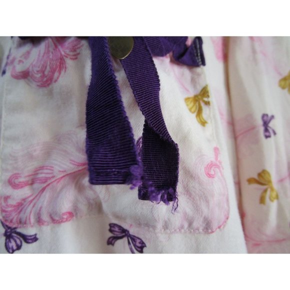 Victoria's Secret Gold Label Feather Bow Ribbon Pajama Set Ladies XS Dee Damage - Picture 9 of 16